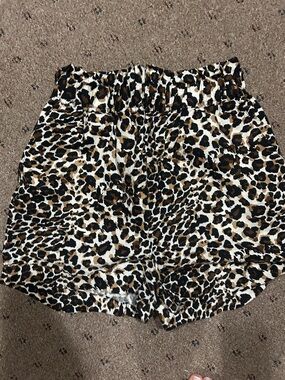 Express Leopard Print High-Waist Women’s Shorts - Brown/Black/White